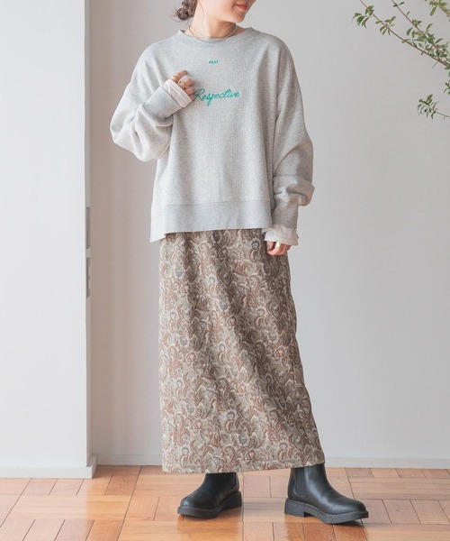 studio CLIP（スタディオクリップ）の「着丈選べる刺繍スウェット（スウェット・レディース・アイボリー/グレー/ネイビー/ピンク・LARGE/MEDIUM）」の9枚目の写真