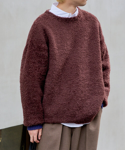 WHIMSIC（ウィムジック）の「【UNISEX】フェザーヤーンニットプルオーバー（ニット/セーター・レディース・グレー/チャコールグレー/ブラウン・FREE）」の3枚目の写真