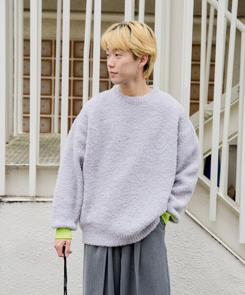 WHIMSIC（ウィムジック）の「【UNISEX】フェザーヤーンニットプルオーバー（ニット/セーター・レディース・グレー/チャコールグレー/ブラウン・FREE）」の13枚目の写真