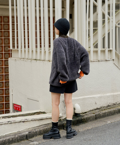 WHIMSIC（ウィムジック）の「【UNISEX】フェザーヤーンニットプルオーバー（ニット/セーター・レディース・グレー/チャコールグレー/ブラウン・FREE）」の21枚目の写真