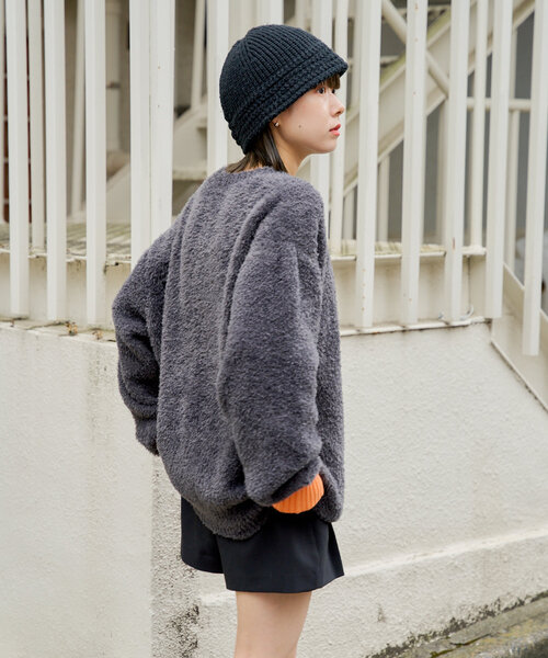 WHIMSIC（ウィムジック）の「【UNISEX】フェザーヤーンニットプルオーバー（ニット/セーター・レディース・グレー/チャコールグレー/ブラウン・FREE）」の22枚目の写真