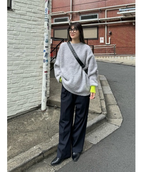 セール】【UNISEX】フェザーヤーンニットプルオーバー(ニット セール】【UNISEX】フェザーヤーンニットプルオーバー(ニット