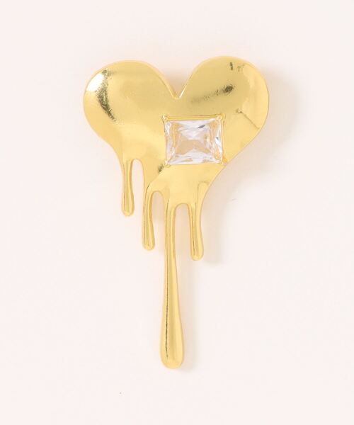 styiro（スタイロ）の「ビジューメルトハートメタルブローチ（ブローチ/コサージュ・レディース・シルバー/ゴールド・FREE）」の3枚目の写真