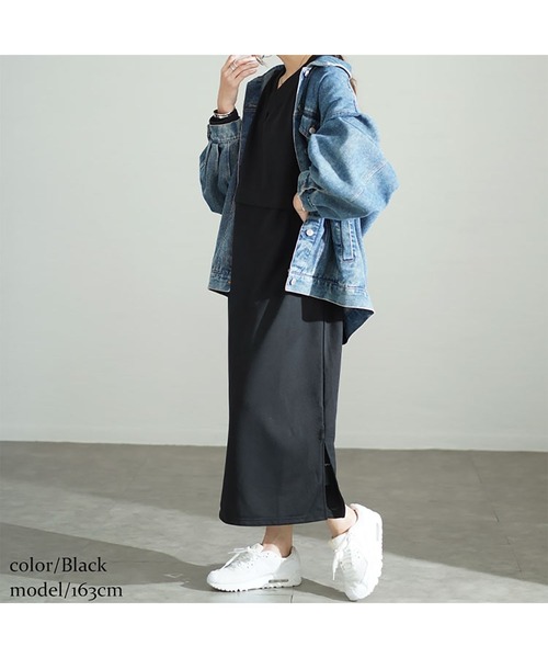 GOLDJAPAN(ゴールドジャパン)の「Vネックウエスト切り替えワンピース【大きいサイズ対応】(ワンピース・レディース・チャコール/ブラック/ブラウン・4L~5L/LL~3L)」の10枚目の写真