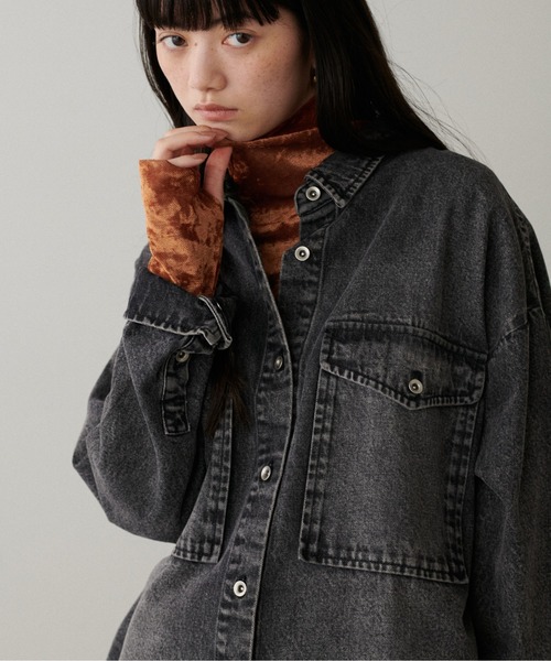 LARUTA(ラルータ)の「【LARUTA】ベロアチュール2WAYタートル(Tシャツ/カットソー・レディース・ブラック/オレンジ/ブラウン/オフホワイト・FREE)」の4枚目の写真