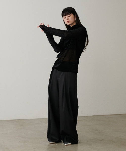 LARUTA(ラルータ)の「【LARUTA】ベロアチュール2WAYタートル(Tシャツ/カットソー・レディース・ブラック/オレンジ/ブラウン/オフホワイト・FREE)」の21枚目の写真