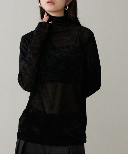 LARUTA(ラルータ)の「【LARUTA】ベロアチュール2WAYタートル(Tシャツ/カットソー・レディース・ブラック/オレンジ/ブラウン/オフホワイト・FREE)」の18枚目の写真