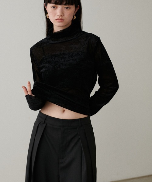 LARUTA(ラルータ)の「【LARUTA】ベロアチュール2WAYタートル(Tシャツ/カットソー・レディース・ブラック/オレンジ/ブラウン/オフホワイト・FREE)」の19枚目の写真