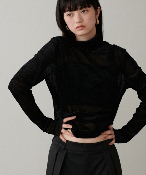 LARUTA(ラルータ)の「【LARUTA】ベロアチュール2WAYタートル(Tシャツ/カットソー・レディース・ブラック/オレンジ/ブラウン/オフホワイト・FREE)」の20枚目の写真
