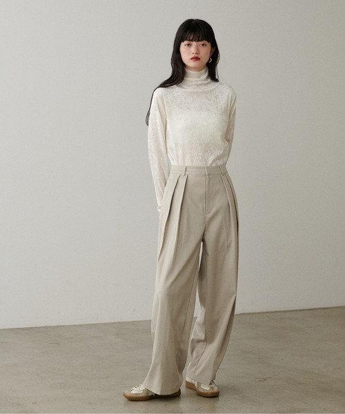 LARUTA(ラルータ)の「【LARUTA】ベロアチュール2WAYタートル(Tシャツ/カットソー・レディース・ブラック/オレンジ/ブラウン/オフホワイト・FREE)」の8枚目の写真