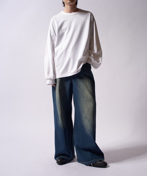 Lui's（ルイス）の「SHINE WIDE カットソー（Tシャツ/カットソー・メンズ・チャコールグレー/ホワイト/ブラック・FREE）」の4枚目の写真