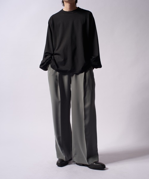 Lui's（ルイス）の「SHINE WIDE カットソー（Tシャツ/カットソー・メンズ・チャコールグレー/ホワイト/ブラック・FREE）」の5枚目の写真