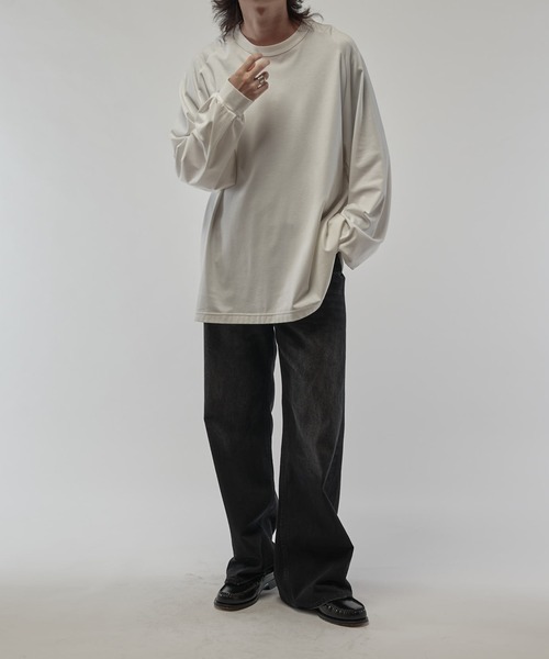 Lui's（ルイス）の「SHINE WIDE カットソー（Tシャツ/カットソー・メンズ・チャコールグレー/ホワイト/ブラック・FREE）」の19枚目の写真