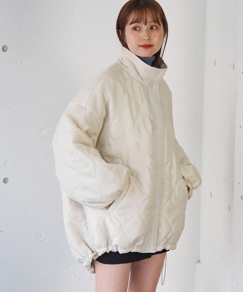 tiptop（ティップトップ）の「【ZOZO限定アイテム】キルティングリバーシブルBIGブルゾン（ブルゾン・レディース・アイボリー/ブラック/カーキ・FREE）」の5枚目の写真