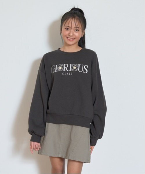 セール】【GOODPRICE】裏起毛フラワーロゴプルオーバー