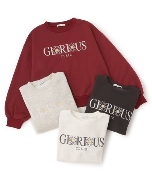 LOVETOXIC(ラブトキシック)の「【GOODPRICE】裏起毛フラワーロゴプルオーバー(スウェット・キッズ・チャコール/トップグレー/オフホワイト/エンジ・L/M/S)」の11枚目の写真