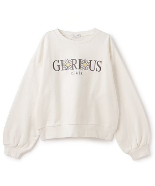 LOVETOXIC(ラブトキシック)の「【GOODPRICE】裏起毛フラワーロゴプルオーバー(スウェット・キッズ・チャコール/トップグレー/オフホワイト/エンジ・L/M/S)」の12枚目の写真