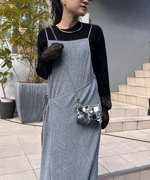 CIAOPANIC TYPY（チャオパニックティピー）の「ベロアプリーツラップキャミワンピース（ワンピース・レディース・サックスブルー/アイボリー/ブラック・ONE SIZE）」の20枚目の写真