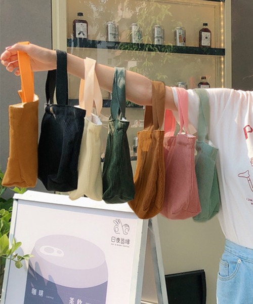 IRADOWL（アイラドール）の「カジュアルコーデュロイミニハンドバッグ（ハンドバッグ・レディース・ベージュ/イエロー/ダークグリーン/ホワイト/ピンク/ブラック/ブルー系その他2/グリーン/キャメル/グレー・FREE）」の21枚目の写真