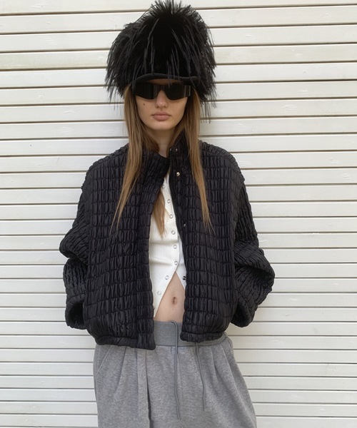 SANSeLF（サンセルフ）の「【LONSLAN】 シャーリングブルゾン sanwl24a057（ブルゾン・レディース・ブラック/ホワイト・FREE）」の16枚目の写真