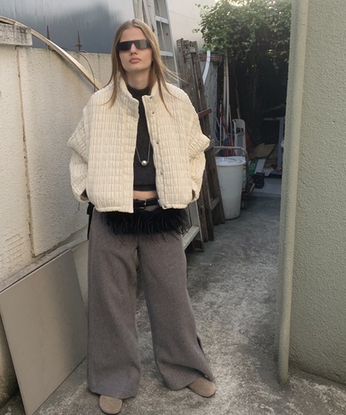 SANSeLF（サンセルフ）の「【LONSLAN】 シャーリングブルゾン sanwl24a057（ブルゾン・レディース・ブラック/ホワイト・FREE）」の4枚目の写真