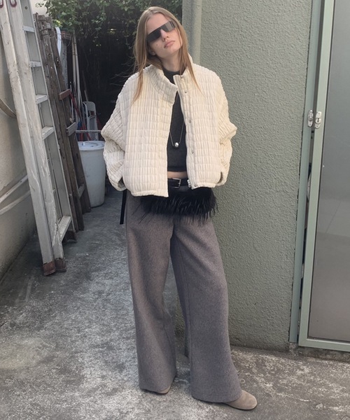 SANSeLF（サンセルフ）の「【LONSLAN】 シャーリングブルゾン sanwl24a057（ブルゾン・レディース・ブラック/ホワイト・FREE）」の5枚目の写真