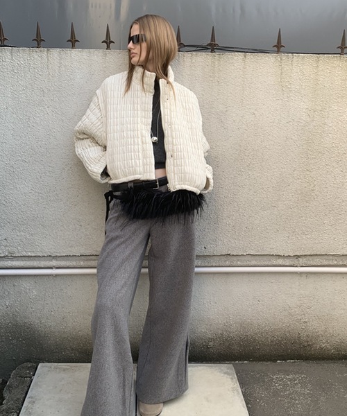 SANSeLF（サンセルフ）の「【LONSLAN】 シャーリングブルゾン sanwl24a057（ブルゾン・レディース・ブラック/ホワイト・FREE）」の6枚目の写真