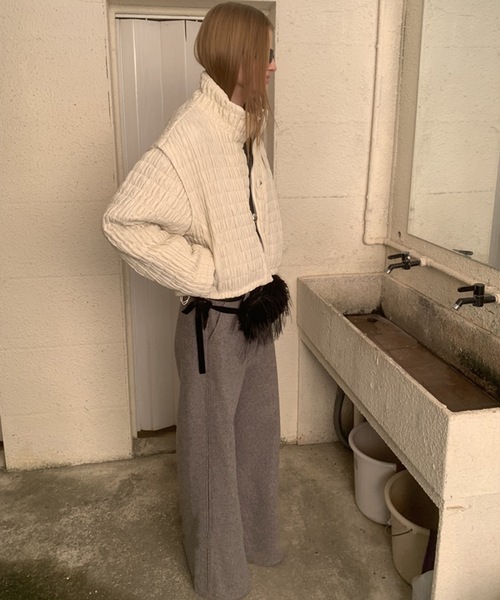 SANSeLF（サンセルフ）の「【LONSLAN】 シャーリングブルゾン sanwl24a057（ブルゾン・レディース・ブラック/ホワイト・FREE）」の8枚目の写真