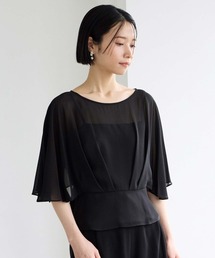 シフォンペプラム風ブラウス