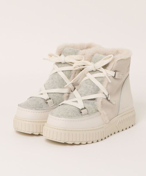 SOREL（ソレル）の「【SOREL】ONA AVE ALPINE BOOT WP（ソレル オーエヌエーアベニュー アルパインブーツ ウォータープルーフ）防水レースアップブーツ　NL5181（ブーツ・レディース・アイボリー/ブラック・6.5/7/7.5/8/6）」の2枚目の写真