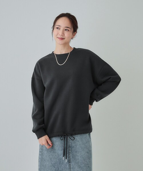 SHOO・LA・RUE（シューラルー）の「◆【S-LL】あったか裏毛 裾ドロストスウェット（Tシャツ/カットソー・レディース・グレー/チャコールグレー・01/02/03/04）」の10枚目の写真