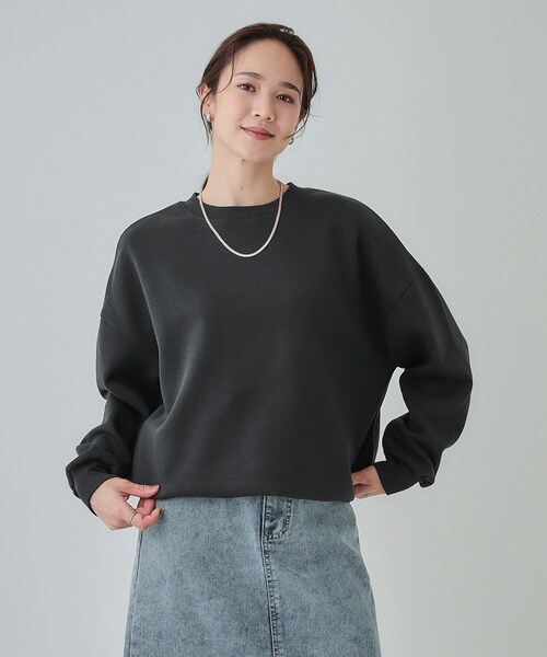 SHOO・LA・RUE（シューラルー）の「◆【S-LL】あったか裏毛 裾ドロストスウェット（Tシャツ/カットソー・レディース・グレー/チャコールグレー・01/02/03/04）」の12枚目の写真