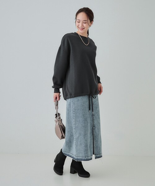 SHOO・LA・RUE（シューラルー）の「◆【S-LL】あったか裏毛 裾ドロストスウェット（Tシャツ/カットソー・レディース・グレー/チャコールグレー・01/02/03/04）」の14枚目の写真