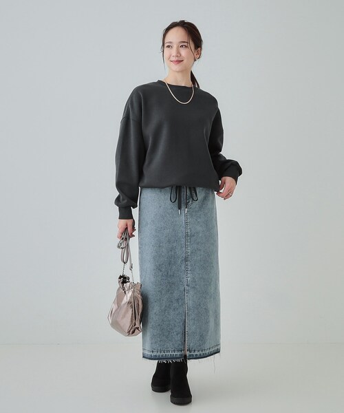 SHOO・LA・RUE（シューラルー）の「◆【S-LL】あったか裏毛 裾ドロストスウェット（Tシャツ/カットソー・レディース・グレー/チャコールグレー・01/02/03/04）」の15枚目の写真