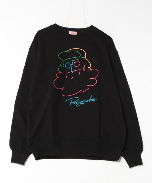 BIG MIKE(ビッグマイク)の「BIG MIKE ビッグマイク / ハンディング オジサン 長袖プリント クルースウェット 裏パイル / 102518801(スウェット・メンズ・アッシュ/ブラック・LARGE/X-LARGE)」の7枚目の写真