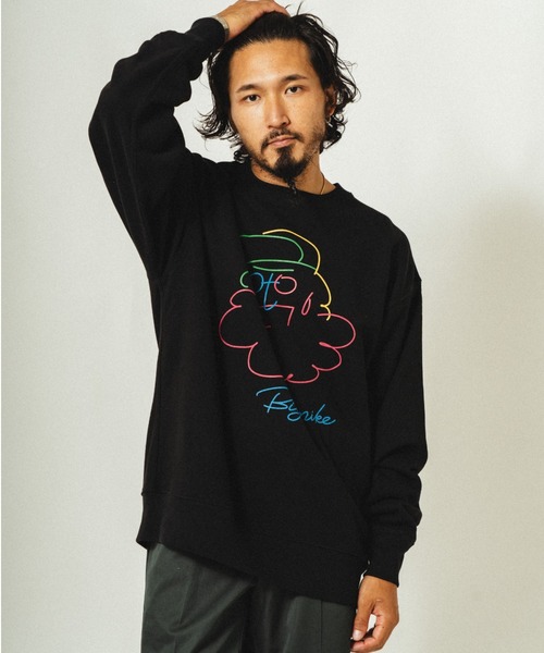 BIG MIKE(ビッグマイク)の「BIG MIKE ビッグマイク / ハンディング オジサン 長袖プリント クルースウェット 裏パイル / 102518801(スウェット・メンズ・アッシュ/ブラック・LARGE/X-LARGE)」の8枚目の写真