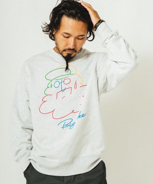 BIG MIKE(ビッグマイク)の「BIG MIKE ビッグマイク / ハンディング オジサン 長袖プリント クルースウェット 裏パイル / 102518801(スウェット・メンズ・アッシュ/ブラック・LARGE/X-LARGE)」の11枚目の写真