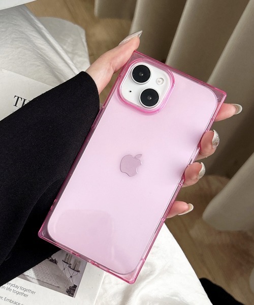 Clear Color Square iPhone Case 15 16 17 Plus Pro ProMax Air