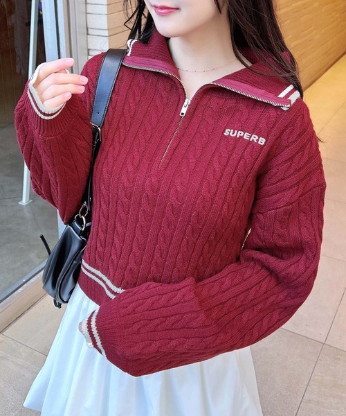 haidondon.2.28】 ハーフジップ×ケーブルニット 2点 haidondon.2.28