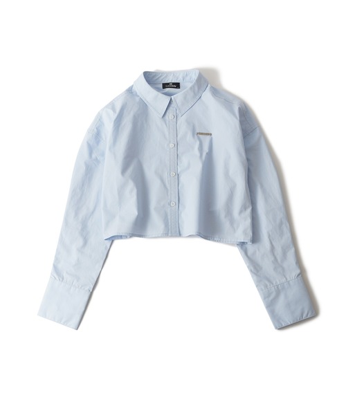 Subciety(サブサエティ)の「Cropped shirt【WOMEN】(シャツ/ブラウス・レディース・ストライプ/ブルー/ホワイト・MEDIUM/SMALL)」の5枚目の写真
