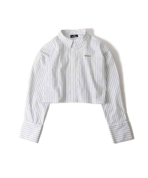 Subciety(サブサエティ)の「Cropped shirt【WOMEN】(シャツ/ブラウス・レディース・ストライプ/ブルー/ホワイト・MEDIUM/SMALL)」の6枚目の写真