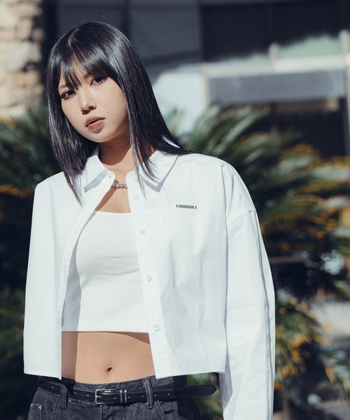 Subciety(サブサエティ)の「Cropped shirt【WOMEN】(シャツ/ブラウス・レディース・ストライプ/ブルー/ホワイト・MEDIUM/SMALL)」の7枚目の写真