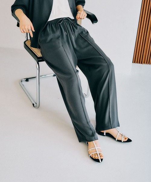 LEPSIM（レプシィム）の「マルチメリットワイドパンツ　242652（その他パンツ・レディース・アイボリー/カーキ/ネイビー/チャコールグレー/ベージュ/グレイッシュベージュ/オレンジ/ダークグレー/ブラウン・FREE）」の3枚目の写真