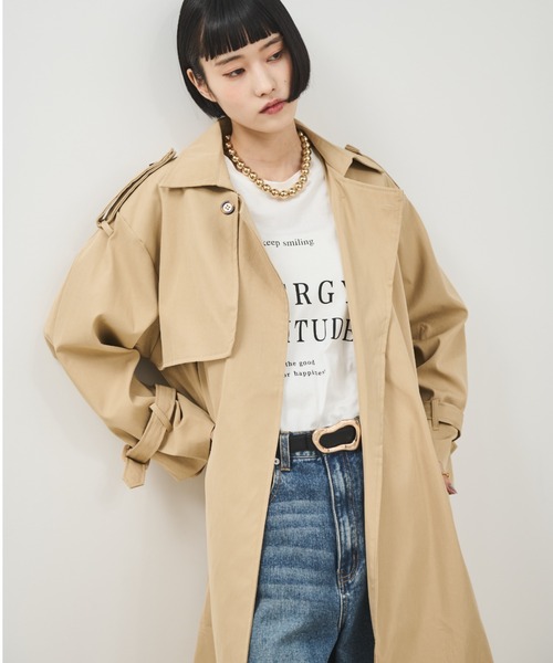 Shelly island（シェリーアイランド）の「キャンディスリーブトレンチコート（トレンチコート・レディース・ベージュ・FREE）」の2枚目の写真