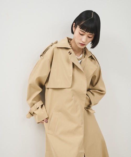 Shelly island（シェリーアイランド）の「キャンディスリーブトレンチコート（トレンチコート・レディース・ベージュ・FREE）」の8枚目の写真