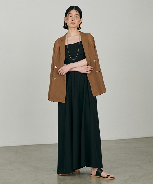 LARUTA（ラルータ）の「【LARUTA】［Web限定］ビスチェ風キャミワンピース（ワンピース・レディース・イエロー/グレイッシュベージュ/ブラック・MEDIUM/LARGE）」の2枚目の写真