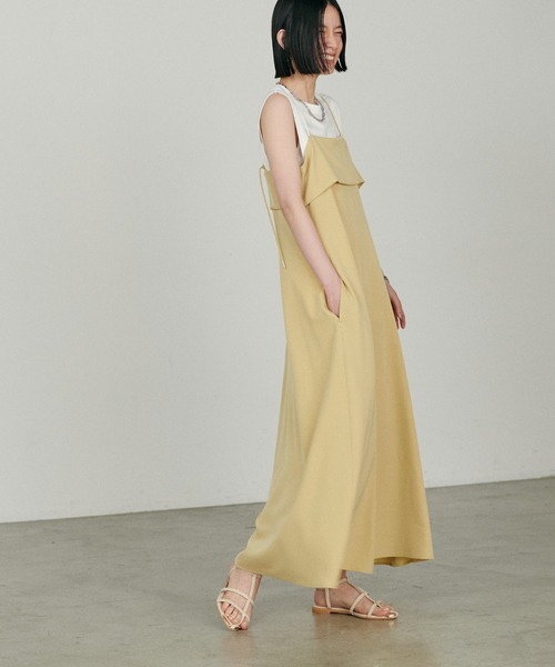 LARUTA（ラルータ）の「【LARUTA】［Web限定］ビスチェ風キャミワンピース（ワンピース・レディース・イエロー/グレイッシュベージュ/ブラック・MEDIUM/LARGE）」の19枚目の写真