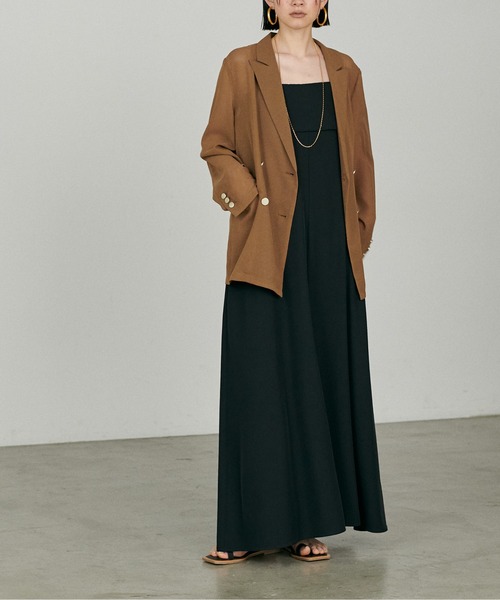 LARUTA（ラルータ）の「【LARUTA】［Web限定］ビスチェ風キャミワンピース（ワンピース・レディース・イエロー/グレイッシュベージュ/ブラック・MEDIUM/LARGE）」の4枚目の写真