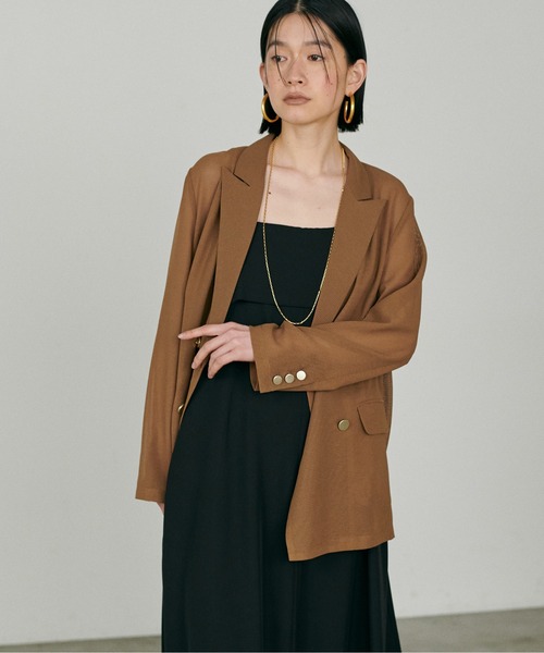 LARUTA（ラルータ）の「【LARUTA】［Web限定］ビスチェ風キャミワンピース（ワンピース・レディース・イエロー/グレイッシュベージュ/ブラック・MEDIUM/LARGE）」の5枚目の写真