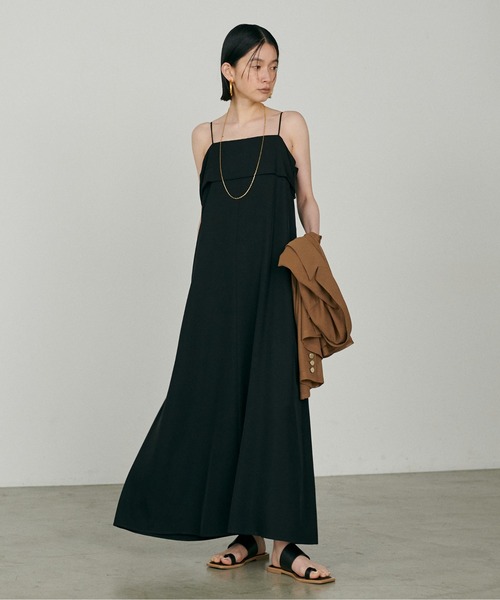 LARUTA（ラルータ）の「【LARUTA】［Web限定］ビスチェ風キャミワンピース（ワンピース・レディース・イエロー/グレイッシュベージュ/ブラック・MEDIUM/LARGE）」の7枚目の写真